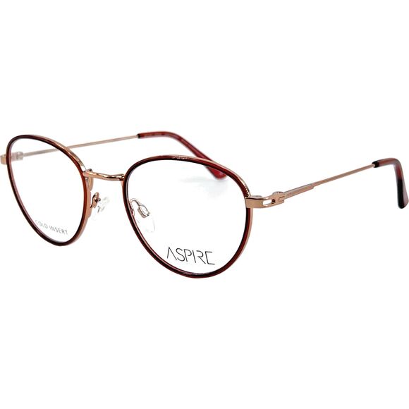 Aspire Unbothered Womens Eyeglass Frame Brick Transparent Gold main image 4